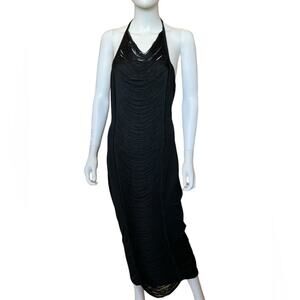 NWT ~ TOPSHOP (ASOS) ~ Fringing Halter Neck Midi Dress Size 12